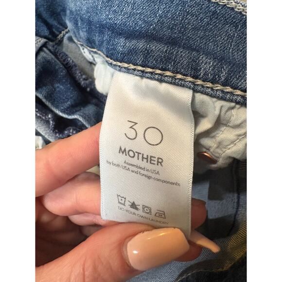 MOTHER Jeans Rambler Ankle Wide Leg Zip Crop 30 We the Animals Stretch Casual - Picture 7 of 14